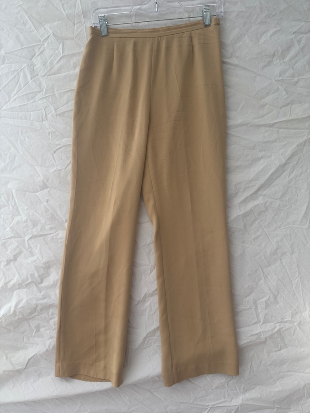 Lafayette 148 New York Straight-Leg Pants Silk in Camel/Tan